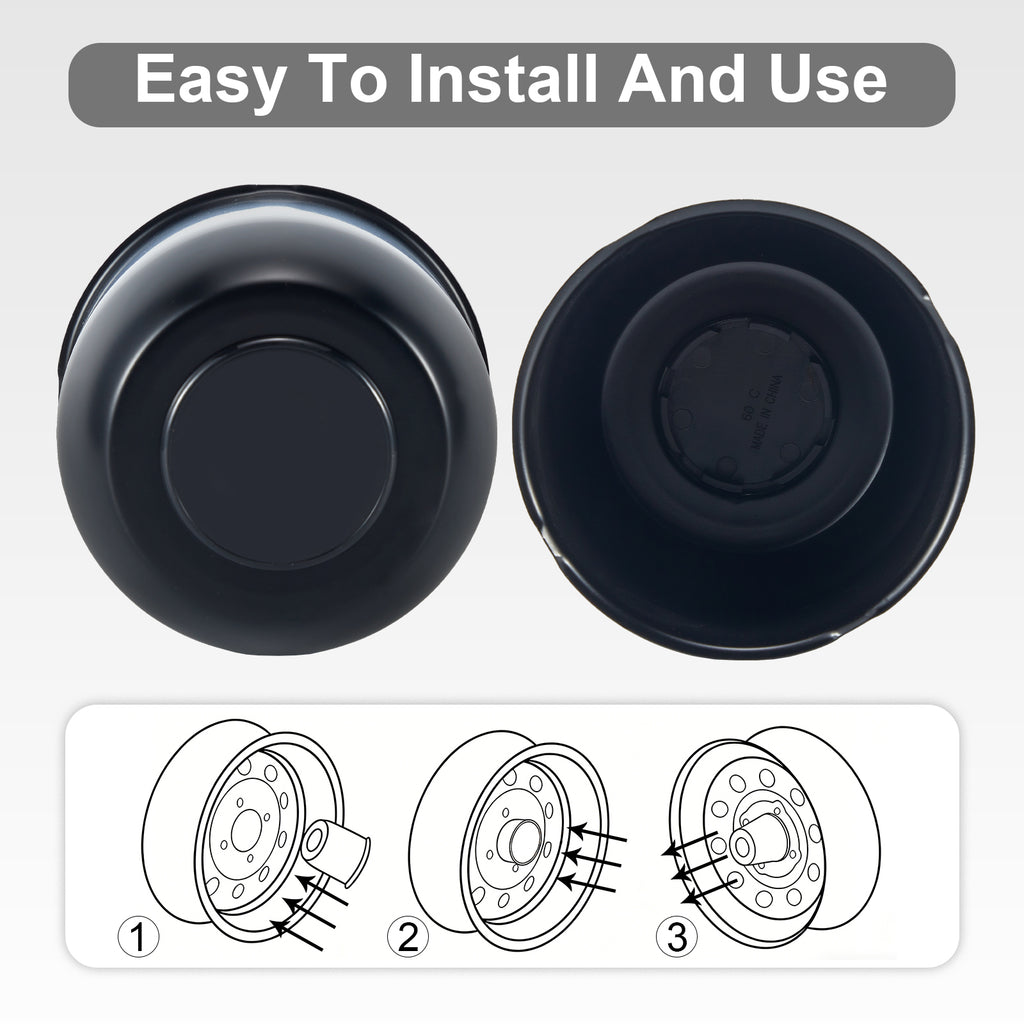 Lug Nut Cover – Dome Cylinder – 4.29" × 4.25" – Stainless / Black (LT8)