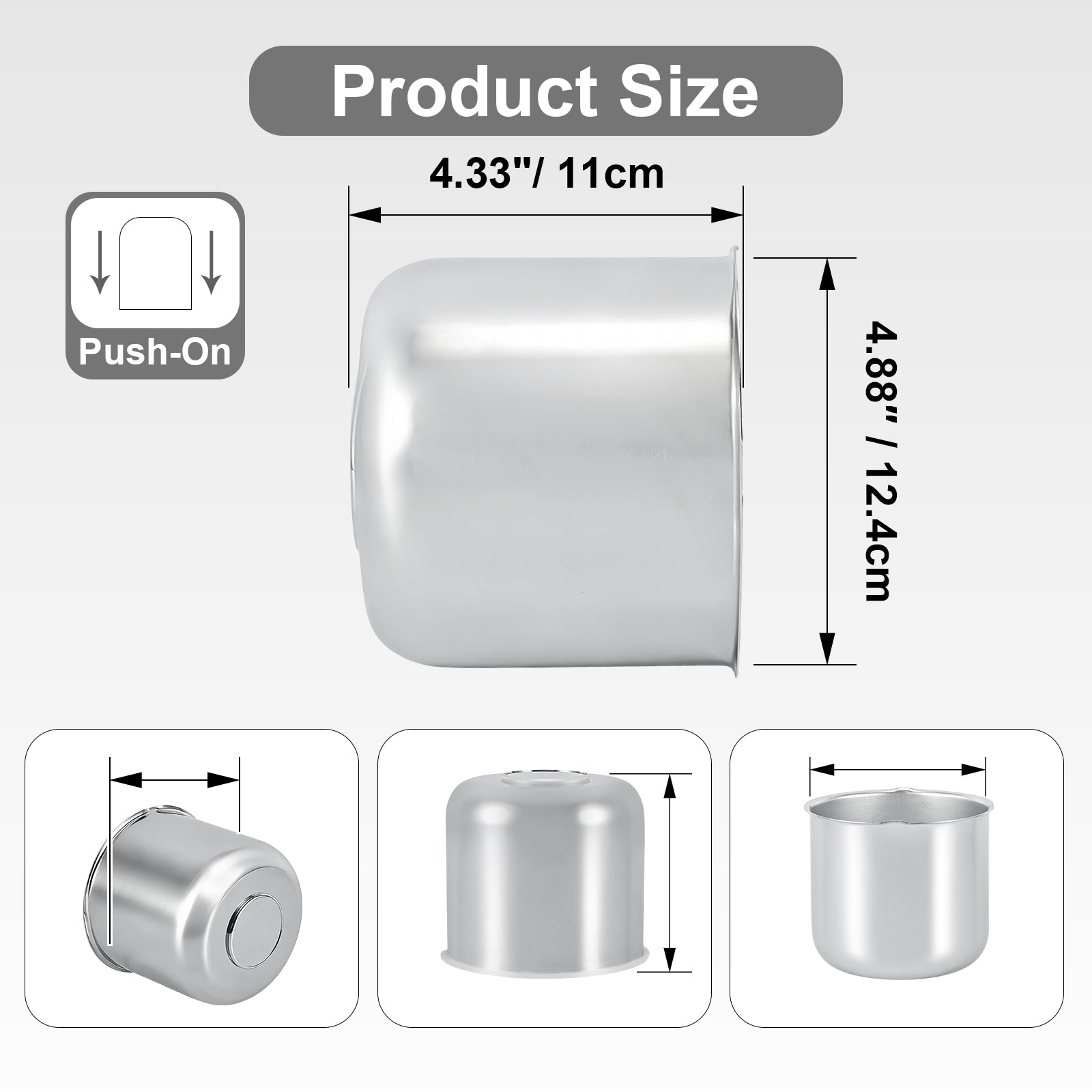 Chrome Lug Nut Cover – Tall Dome Cylinder – 4.33" × 4.88" (LT9)