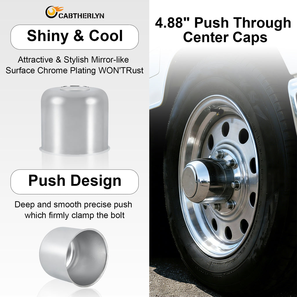 Chrome Lug Nut Cover – Tall Dome Cylinder – 4.33" × 4.88" (LT9)