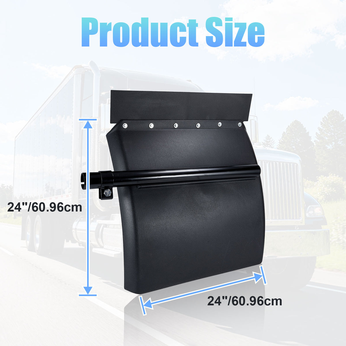 Black 24" Quarter Fender with Mounting Bracket (PL-3001-24)