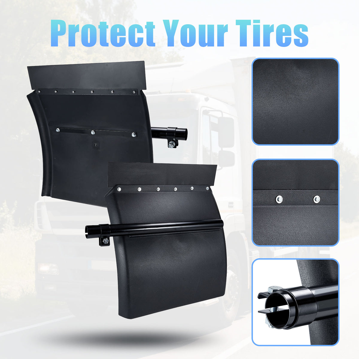 Black 24" Quarter Fender with Mounting Bracket (PL-3001-24)
