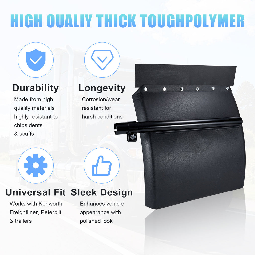 Black 24" Quarter Fender with Mounting Bracket (PL-3001-24)