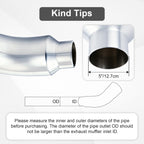 Chrome Bent Exhaust Adapter Tip – 5" Inlet – 6", 7", 8" Outlet - view 17
