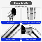 Chrome Curved Exhaust Stack – Flared Bottom – 36" – 5" and 6" Diameters - view 5