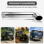 Chrome Curved Exhaust Stack – Flared Bottom – 36" – 5" and 6" Diameters - view 6
