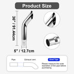 Chrome Exhaust Stack – Flat-Spade Top – 5" Diameter – 36" Length - view 4