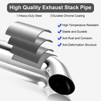 Chrome Exhaust Stack – Flat-Spade Top – 5" Diameter – 36" Length - view 5