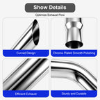 Chrome Exhaust Stack – Flat-Spade Top – 5" Diameter – 36" Length - view 6