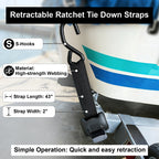 Retractable Ratchet Buckle with Hook — Auto-Winding Cargo Strap - view 9