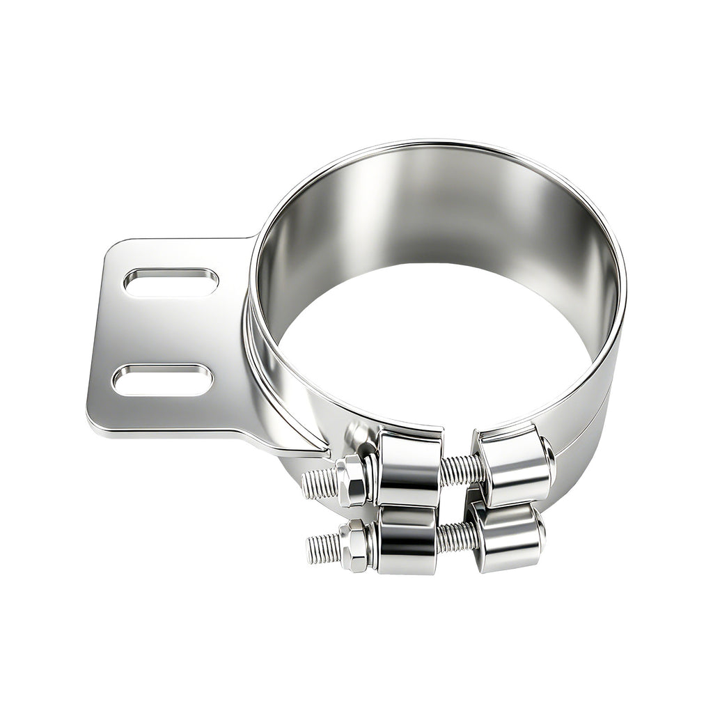 Chrome Exhaust Stack Clamp – 5" – With Mounting Bracket