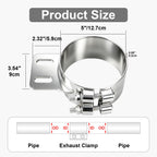 Chrome Exhaust Stack Clamp – 5" – With Mounting Bracket - view 5