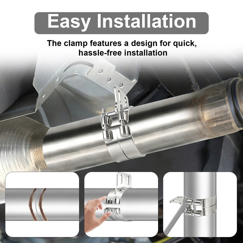 Chrome Exhaust Stack Clamp – 5" – With Mounting Bracket