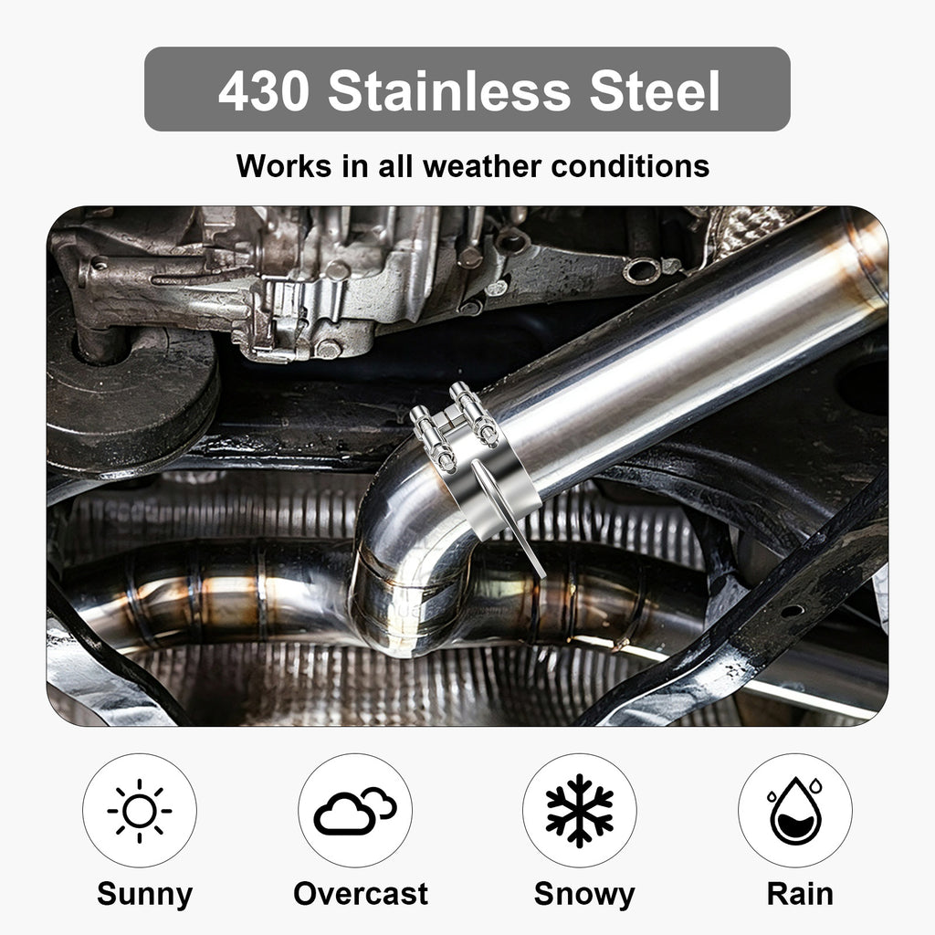 Chrome Exhaust Stack Clamp – 5" – With Mounting Bracket
