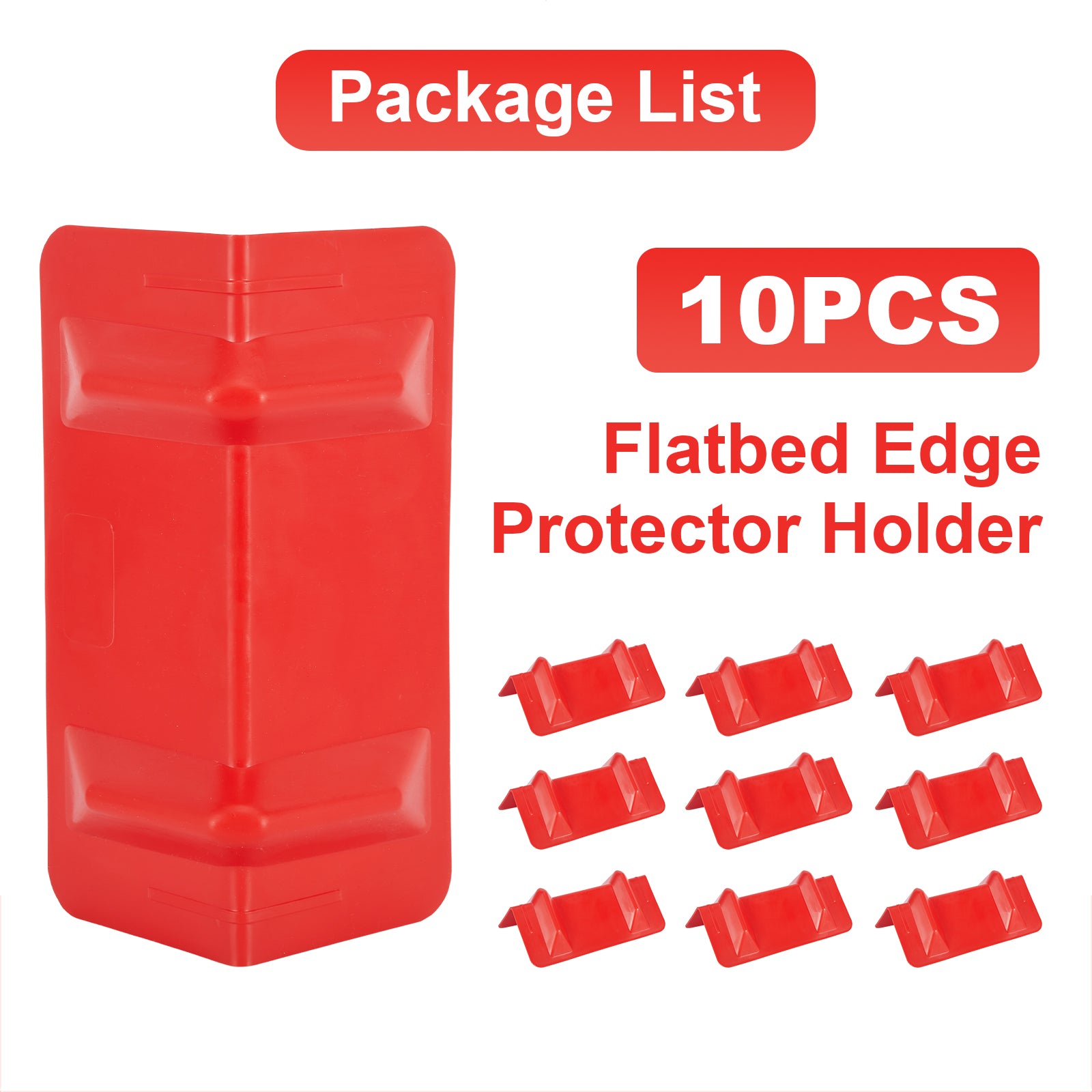 Rigid Deep-V Corner Protector — 10-Pack with Mesh Bag — Orange / Yellow / Red (PL-CP12)