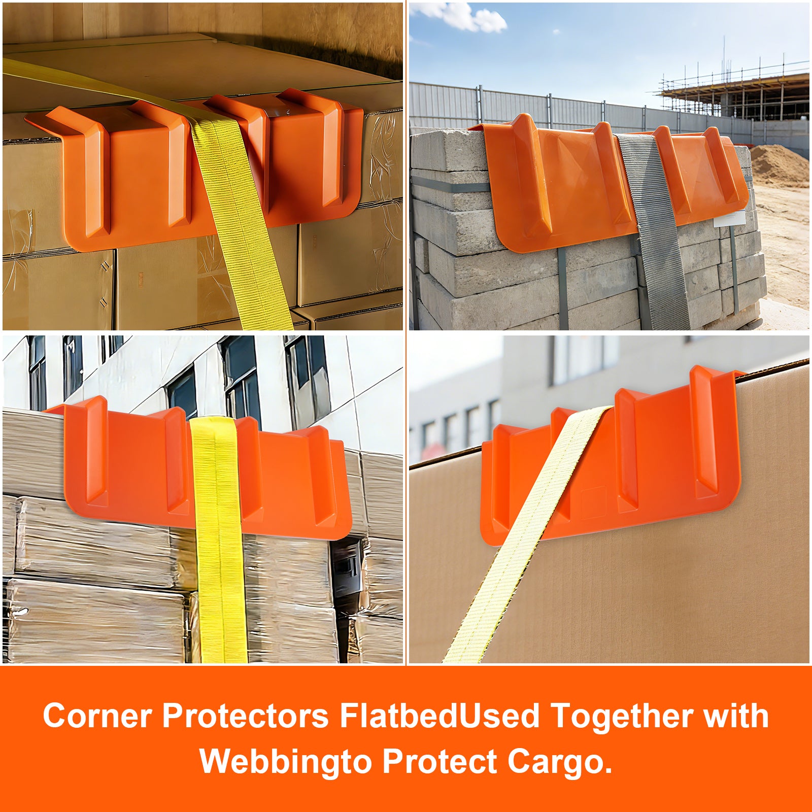 Large Rigid Corner Protector — 4-Pack Orange (PL-CP24)