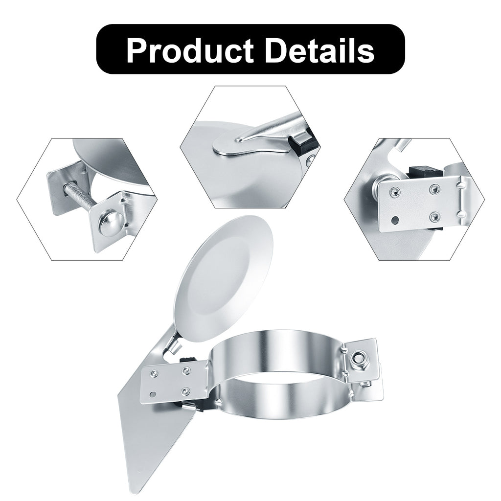 Chrome Exhaust Rain Cap – Spring-Hinge – 4", 5", 6" Diameters