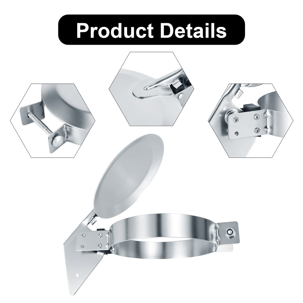 Chrome Exhaust Rain Cap – Spring-Hinge – 4", 5", 6" Diameters