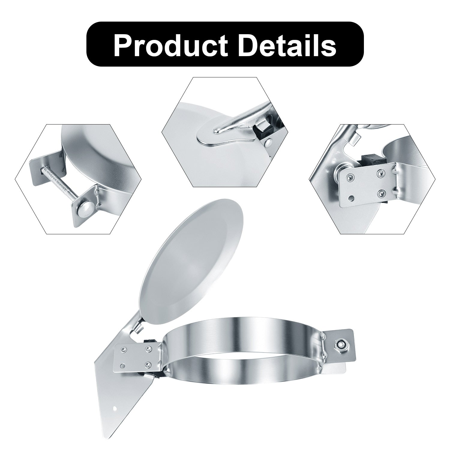 Chrome Exhaust Rain Cap – Spring-Hinge – 4", 5", 6" Diameters