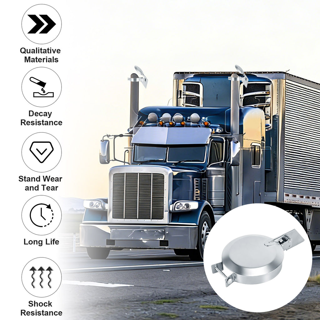 Chrome Exhaust Rain Cap – Spring-Hinge – 4", 5", 6" Diameters