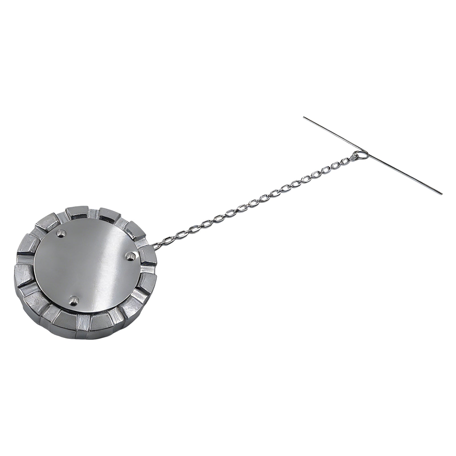Fuel Tank Cap — Chrome Bolted-Center, Retainer Chain (PL-L11A)