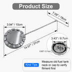 Fuel Tank Cap — Chrome Bolted-Center, Retainer Chain - view 4