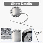 Fuel Tank Cap — Chrome Bolted-Center, Retainer Chain - view 6