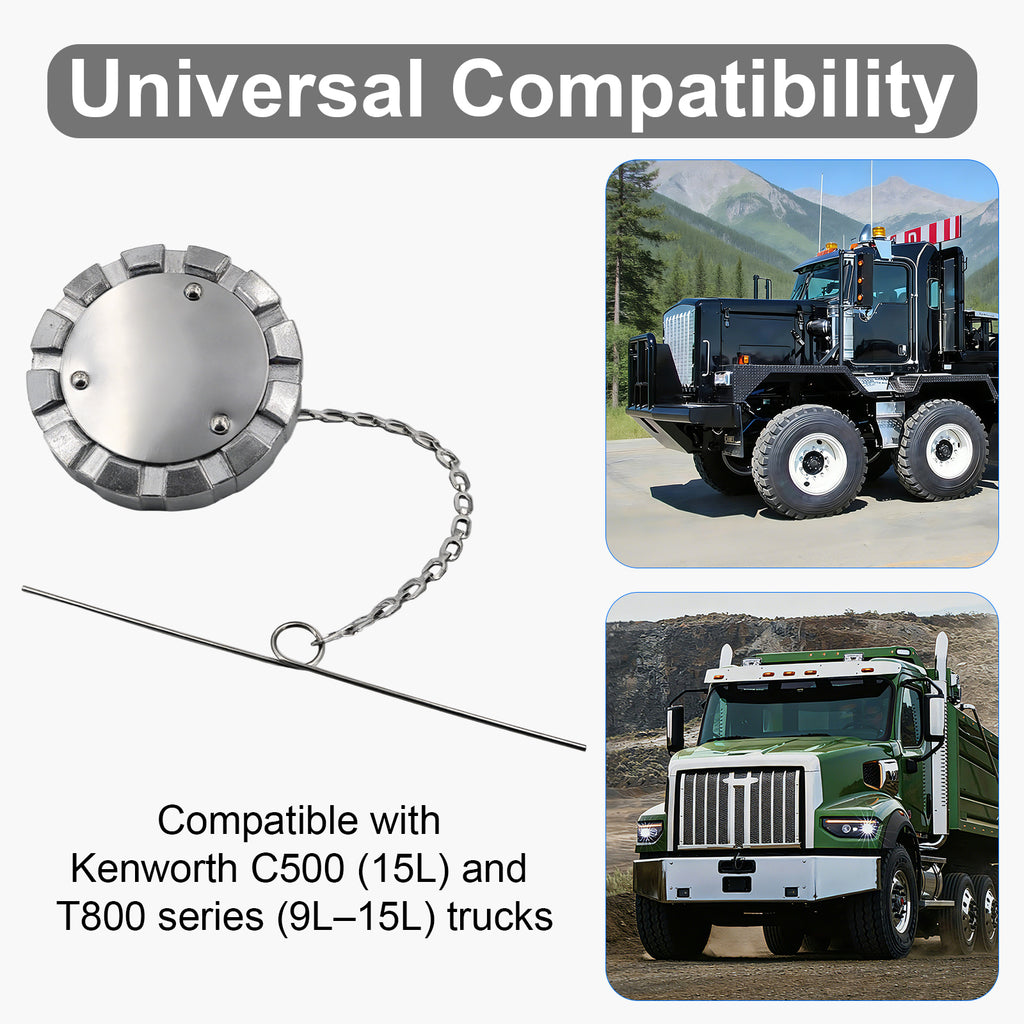 Fuel Tank Cap — Chrome Bolted-Center, Retainer Chain (PL-L11A)