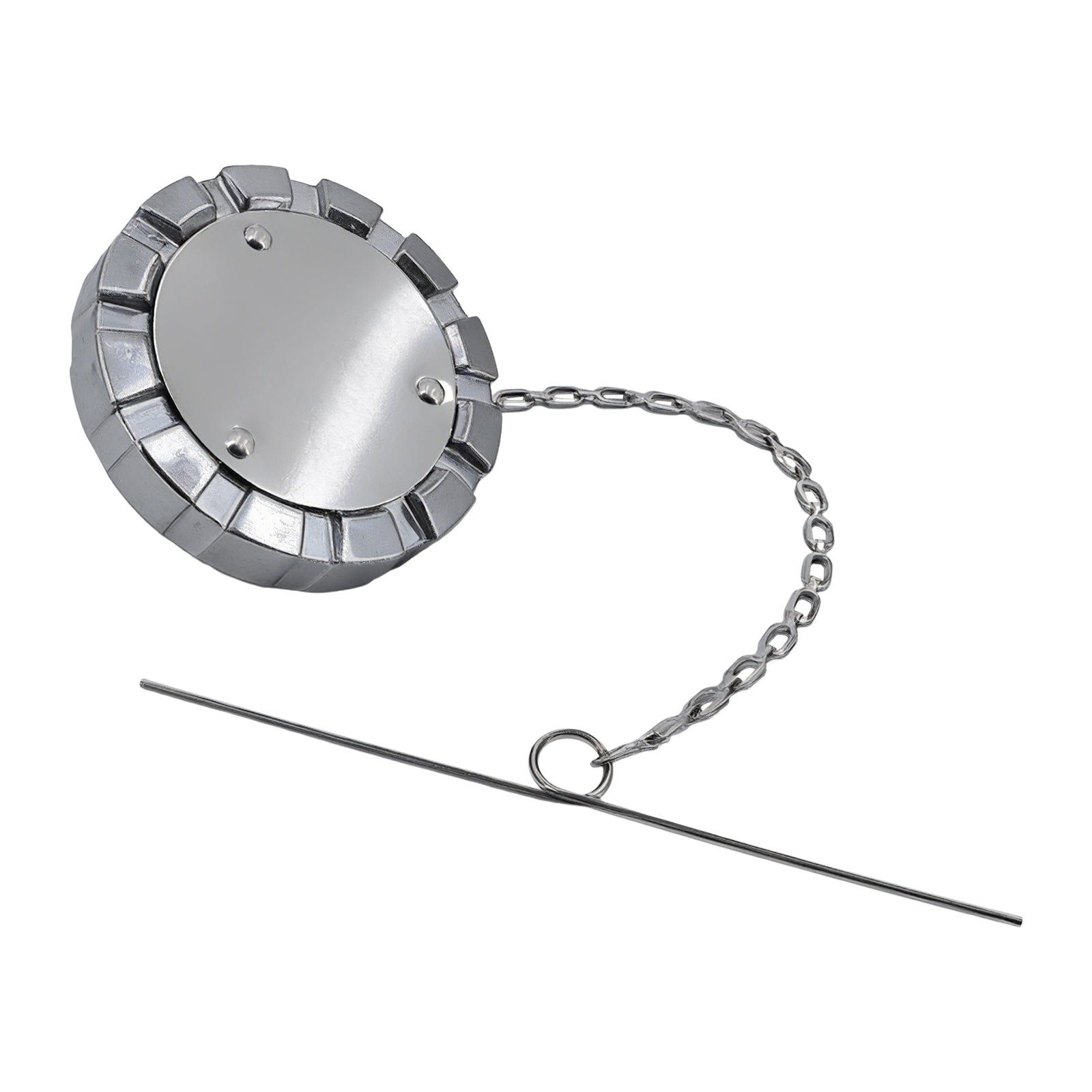 Fuel Tank Cap — Diesel Push-Turn, Chrome with Chain (PL-L1A)