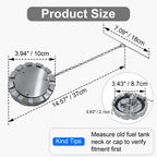 Fuel Tank Cap — Diesel Push-Turn, Chrome with Chain - view 4