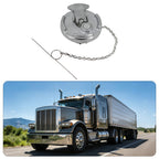 Fuel Tank Cap — Flip-Up Chrome with Chain