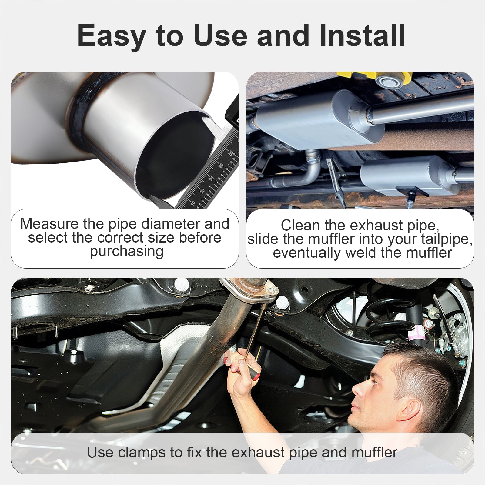 Chambered Muffler – Offset-In / Offset-Out (Same Side) – 2", 2.25", 2.5", 3" (C Series)
