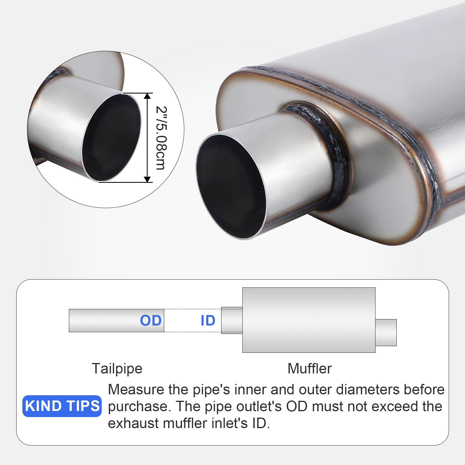 Chambered Muffler – Offset-In / Offset-Out (Same Side) – 2", 2.25", 2.5", 3" (C Series)