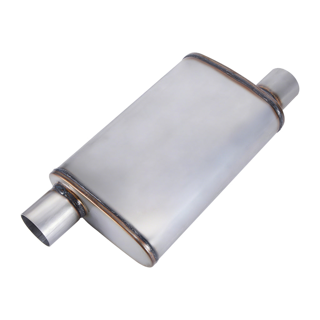 Chambered Muffler – Offset-In / Offset-Out (Diagonal Corners) – 2.25", 2.5", 3" (C Series)