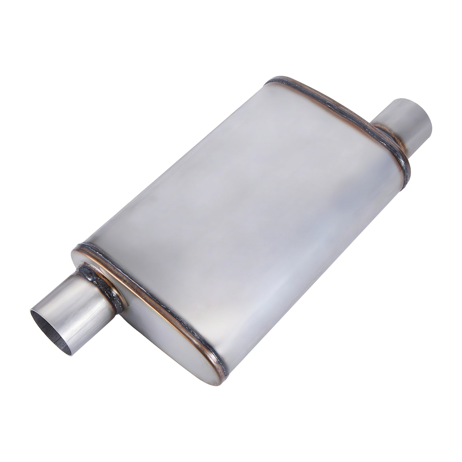 Chambered Muffler – Offset-In / Offset-Out (Diagonal Corners) – 2.25", 2.5", 3" (C Series)