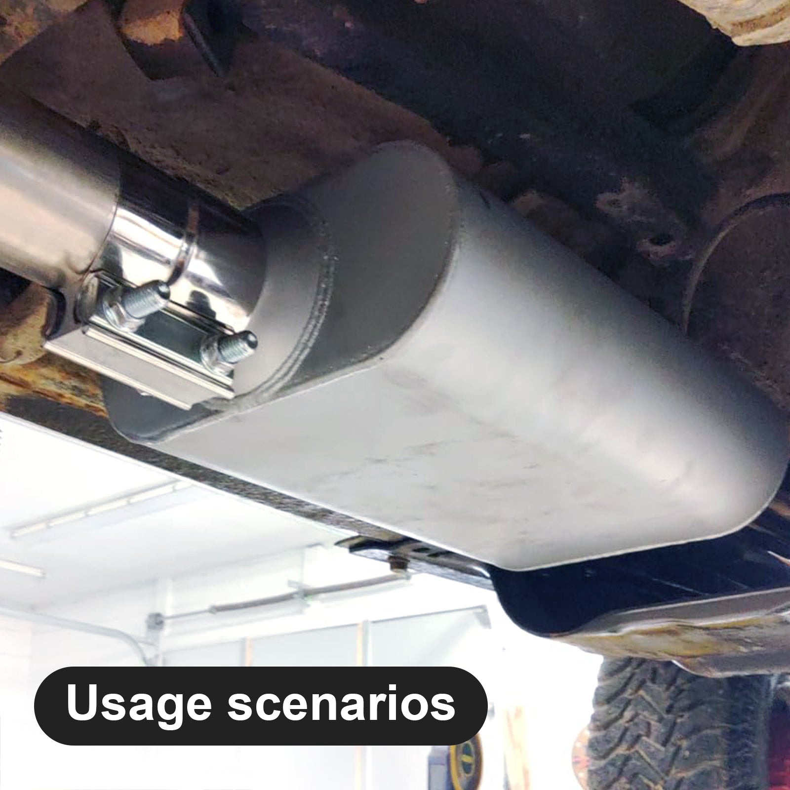 Chambered Muffler – Offset-In / Offset-Out (Diagonal Corners) – 2.25", 2.5", 3" (C Series)