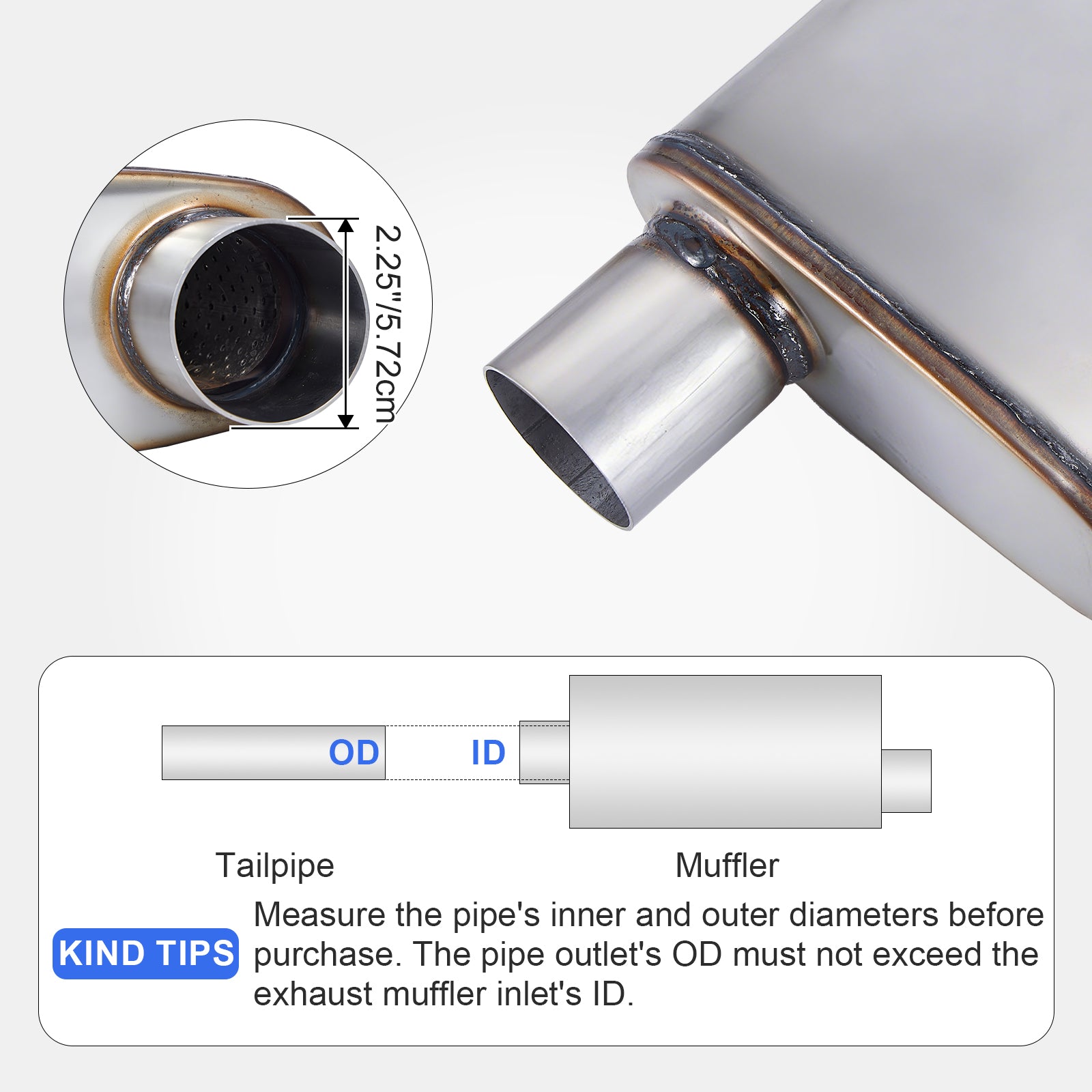 Chambered Muffler – Offset-In / Offset-Out (Diagonal Corners) – 2.25", 2.5", 3" (C Series)