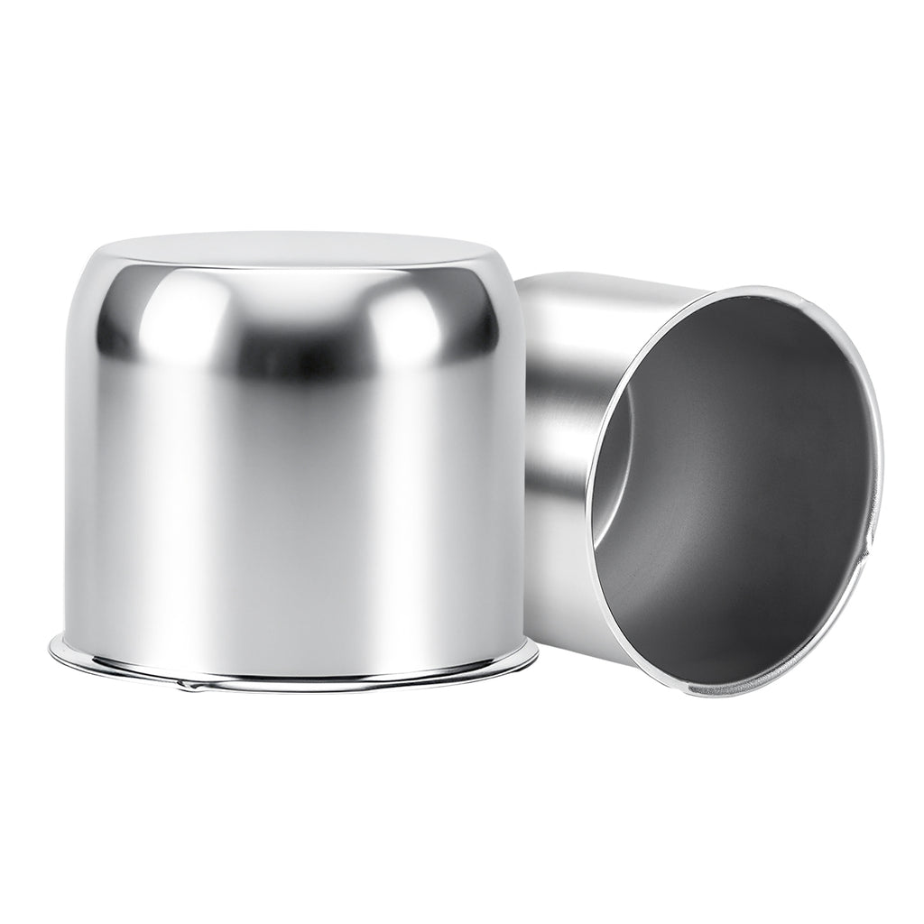 Lug Nut Cover – Dome Cylinder – 3.66" × 4.25" – Stainless / Black (LT4)