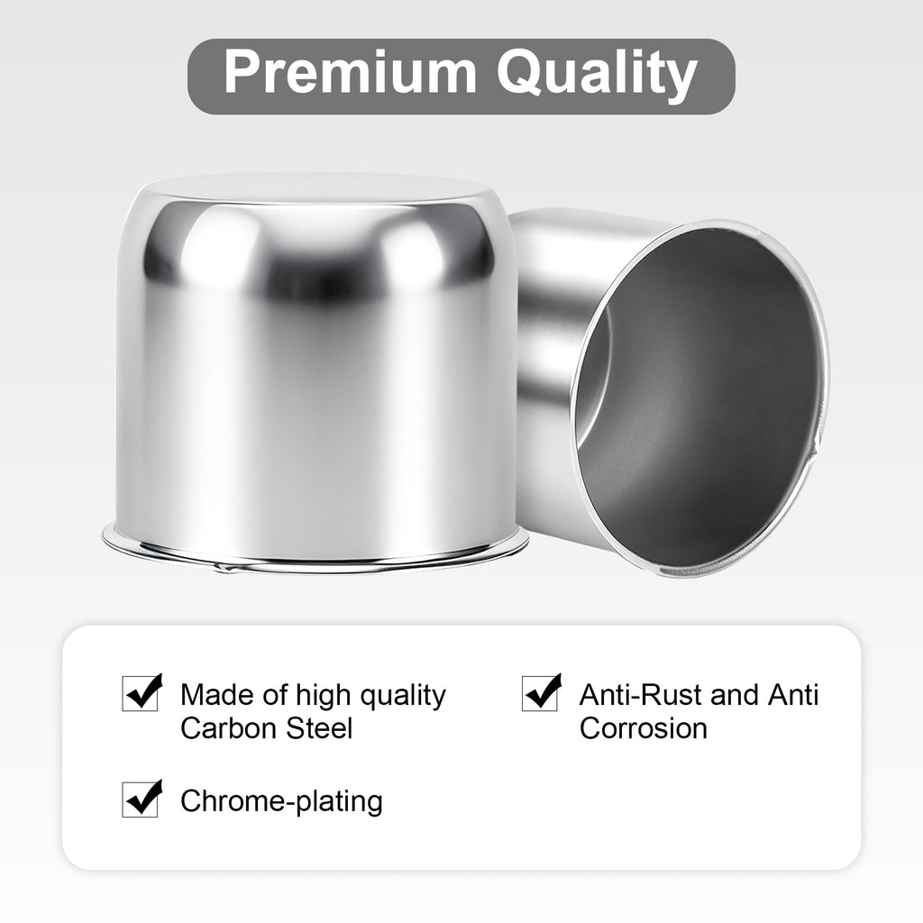 Lug Nut Cover – Dome Cylinder – 3.66" × 4.25" – Stainless / Black (LT4)