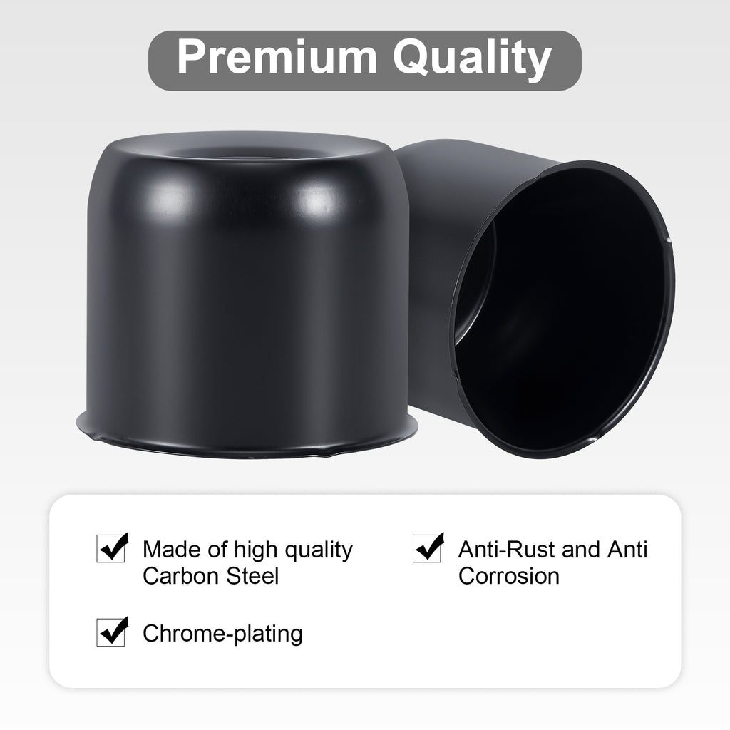 Lug Nut Cover – Dome Cylinder – 3.66" × 4.25" – Stainless / Black (LT4)