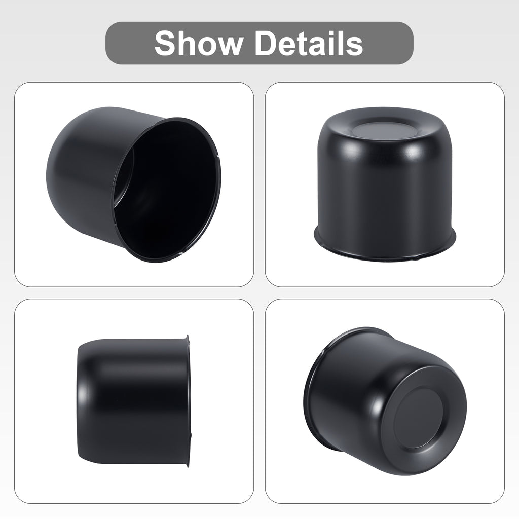 Lug Nut Cover – Dome Cylinder – 3.66" × 4.25" – Stainless / Black (LT4)