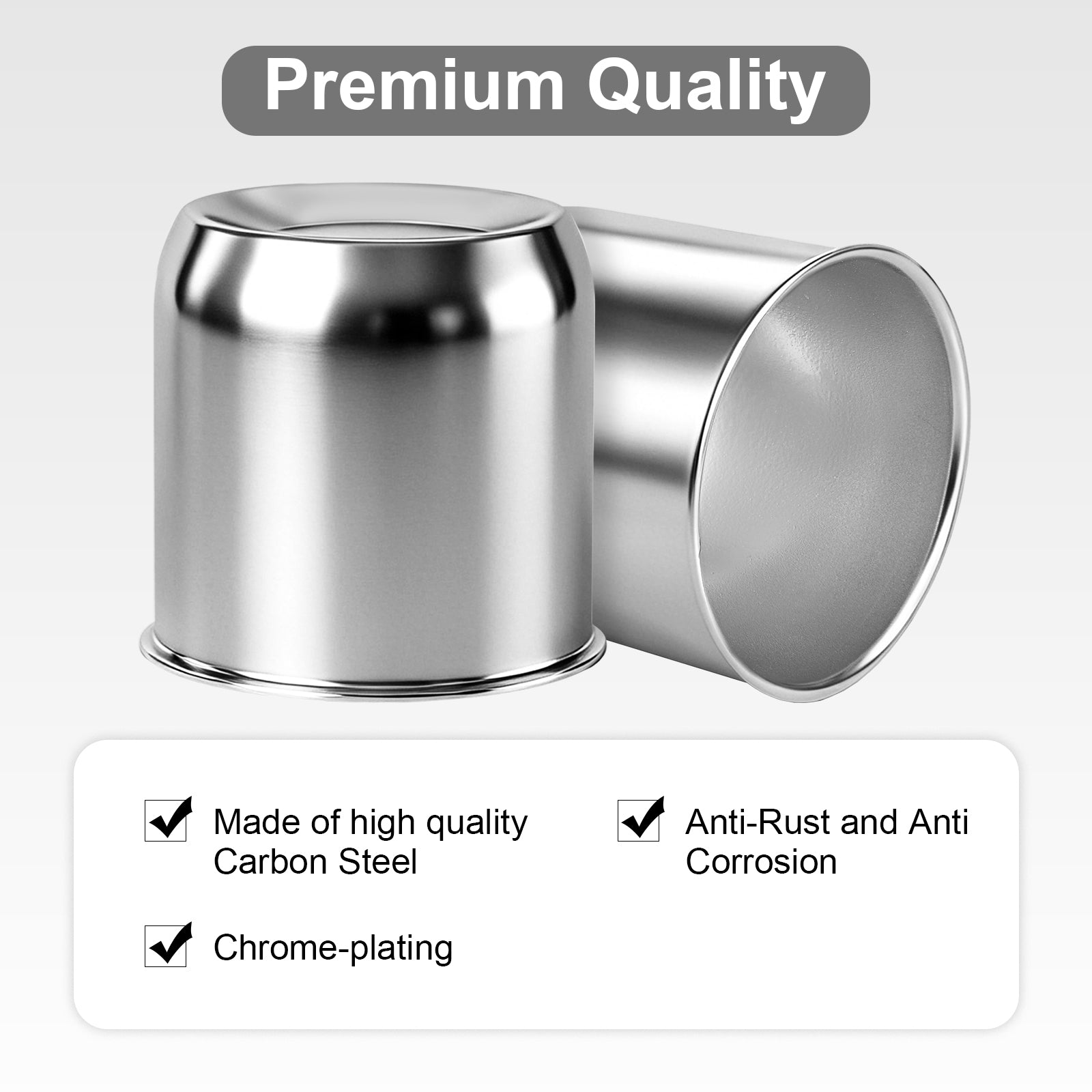Chrome Lug Nut Cover – Cylindrical Dome – 4.33" × 4.25" (LT10)