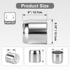 Chrome Lug Nut Cover – Large Dome Cylinder – 5" × 5.15" - view 2