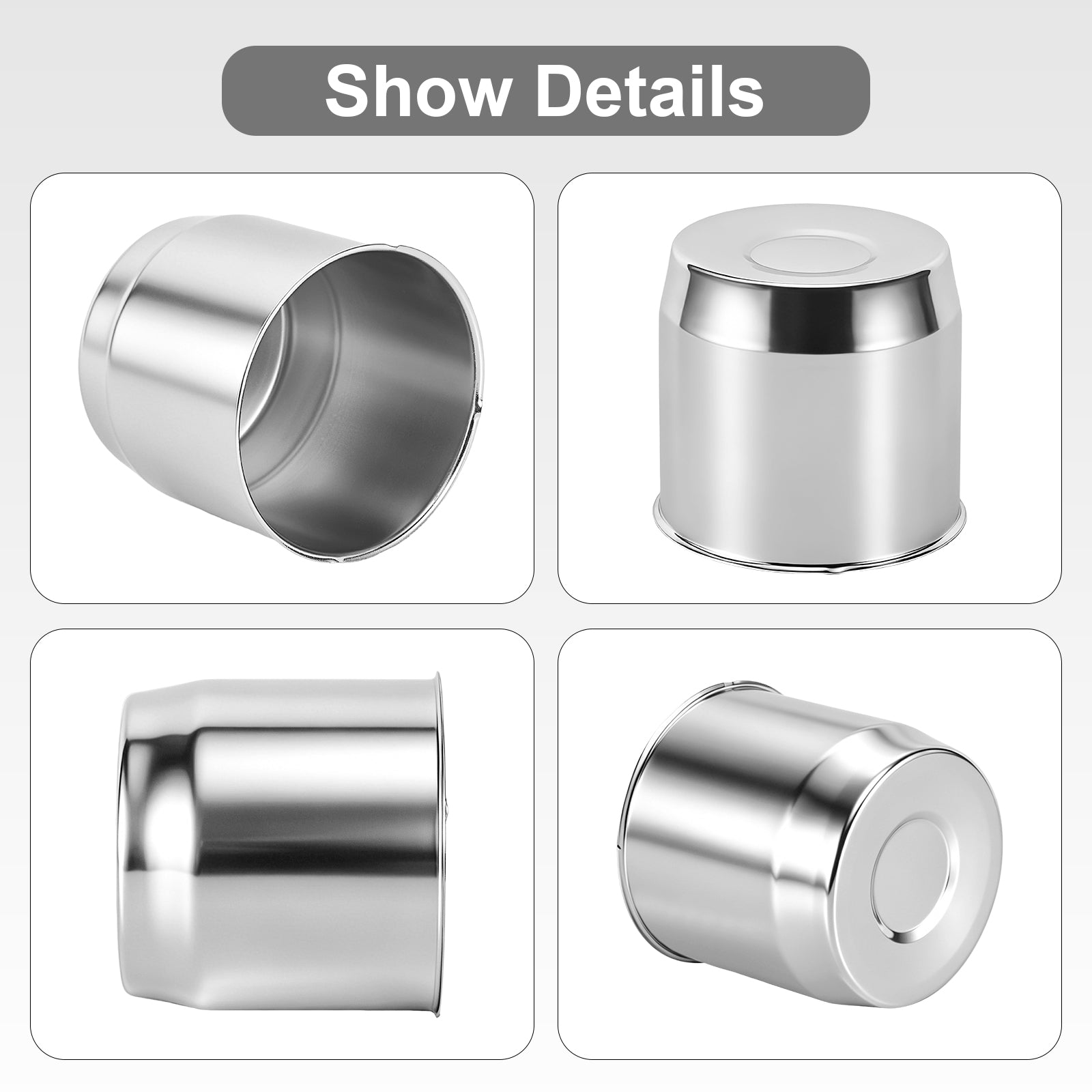 Chrome Lug Nut Cover – Large Dome Cylinder – 5" × 5.15" (LT6)