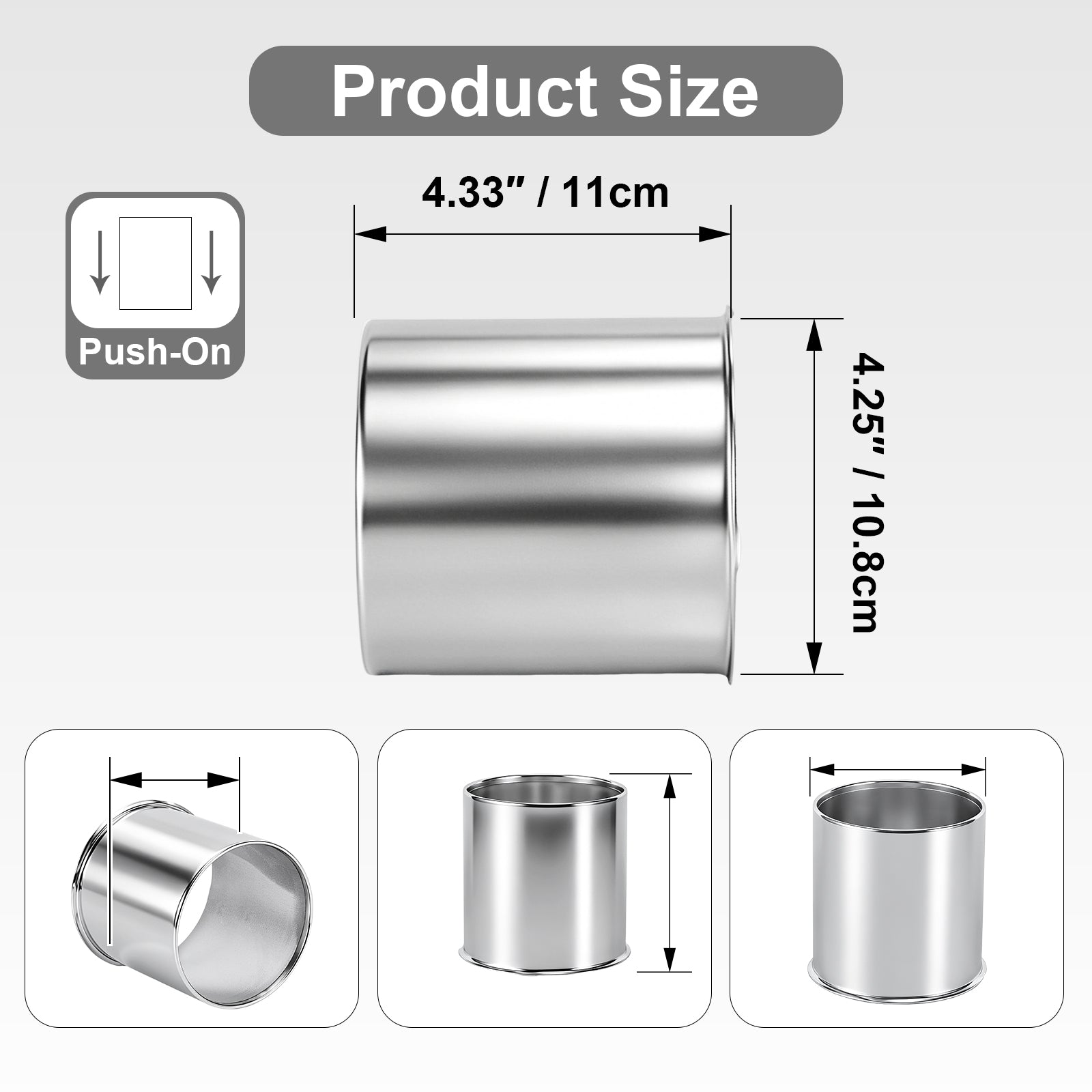 Chrome Lug Nut Cover – Rounded-Top Cylinder – 4.33" × 4.25" (LT2)