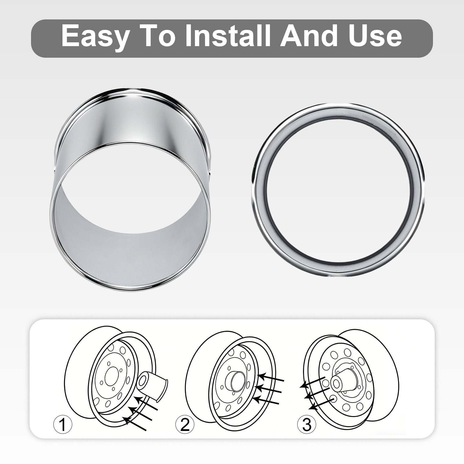 Chrome Lug Nut Cover – Rounded-Top Cylinder – 4.33" × 4.25" (LT2)