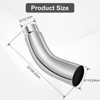 Chrome Bent Exhaust Adapter Tip – 5" Inlet – 6", 7", 8" Outlet - view 4