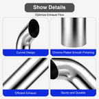 Chrome Curved Exhaust Stack – 5" Diameter – 18", 24", 36", 48", 60" Lengths – Truck Smokestack - view 13