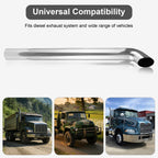 Chrome Curved Exhaust Stack – 5" Diameter – 18", 24", 36", 48", 60" Lengths – Truck Smokestack - view 19