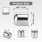 Chrome Lug Nut Cover – Small Tapered Dome – 3.03" × 3.31" - view 2
