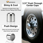 Chrome Lug Nut Cover – Small Tapered Dome – 3.03" × 3.31" - view 5